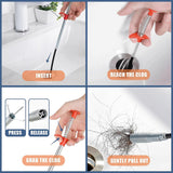 Moonval Drain Cleaning Tool Set, 9-Piece Drain Snake, Hair Remover & Cleaning Brush Kit