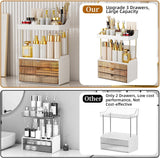 Moonval Makeup Organizer, 5-Tier Vanity Storage with 3 Large Drawers for Cosmetics & Skincare