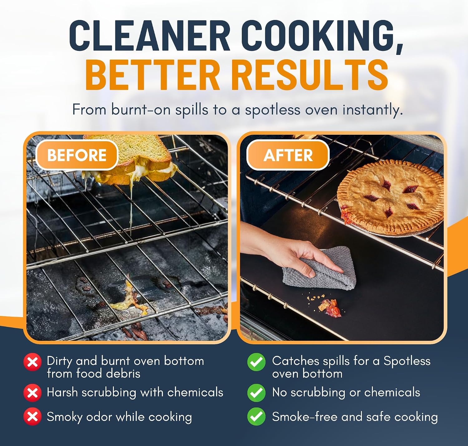 Moonval Heavy Duty Oven Liner, 17 x 75 Inch Non-Stick Reusable Heat-Resistant Mat