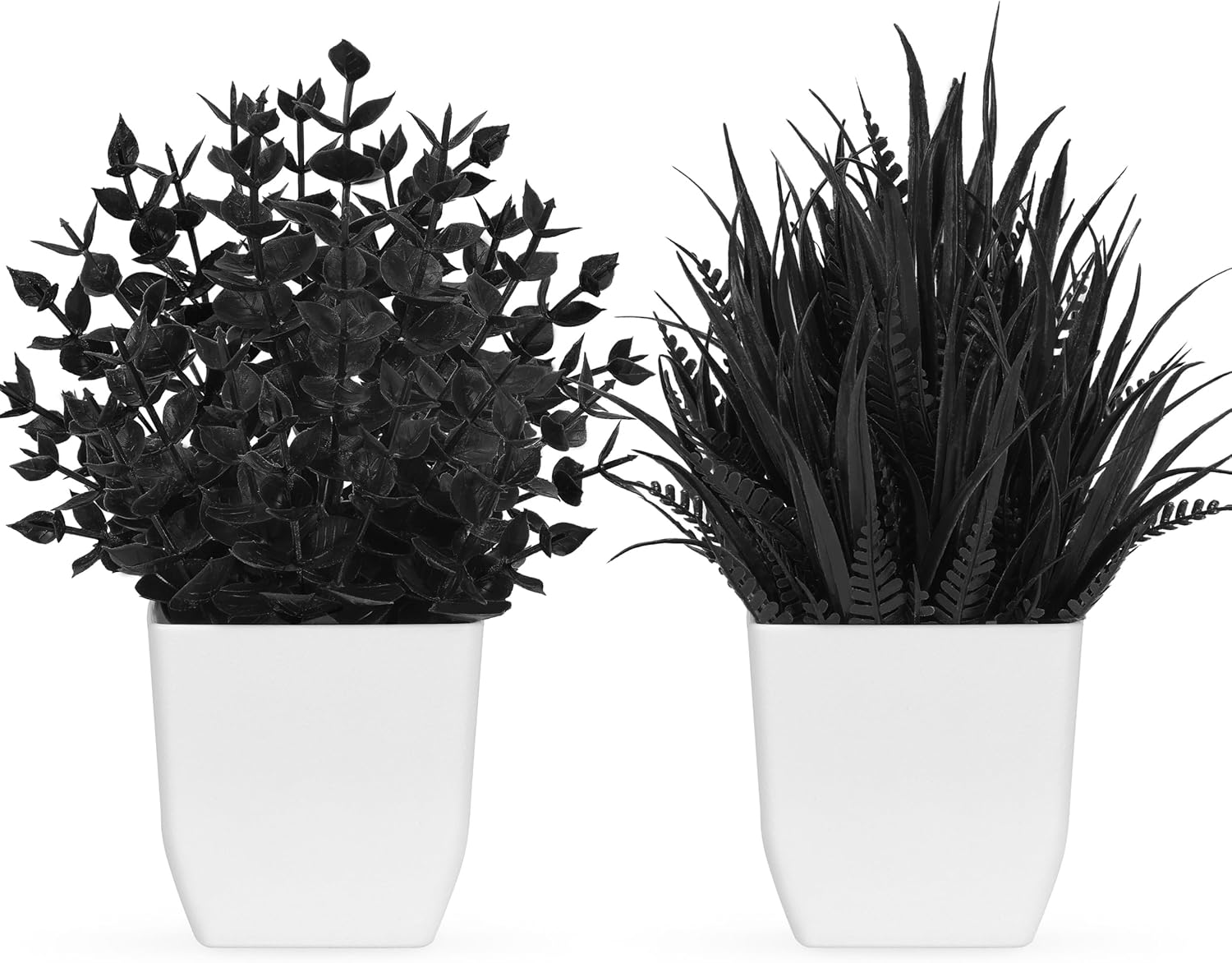 Der Rose 2 Packs Small Fake Plants Mini Artificial Potted Plants for Table Desk Home Bathroom Office Decor Indoor