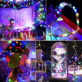 Moonval Fairy String Lights, 100 LED 40 ft Plug-In Twinkle Lights with Remote & Timer, Multicolor