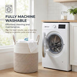 Moonval Woven Laundry Basket, 60L Cotton Rope Hamper for Clothes, Blankets & Toys