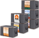 Moonval Clothes Storage Bags, Foldable Storage Bins with Clear Window & Reinforced Handles