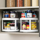 Moonval 2-Tier Turntable Organizer, Rotating Storage Tray for Fridge, Pantry & Cabinets