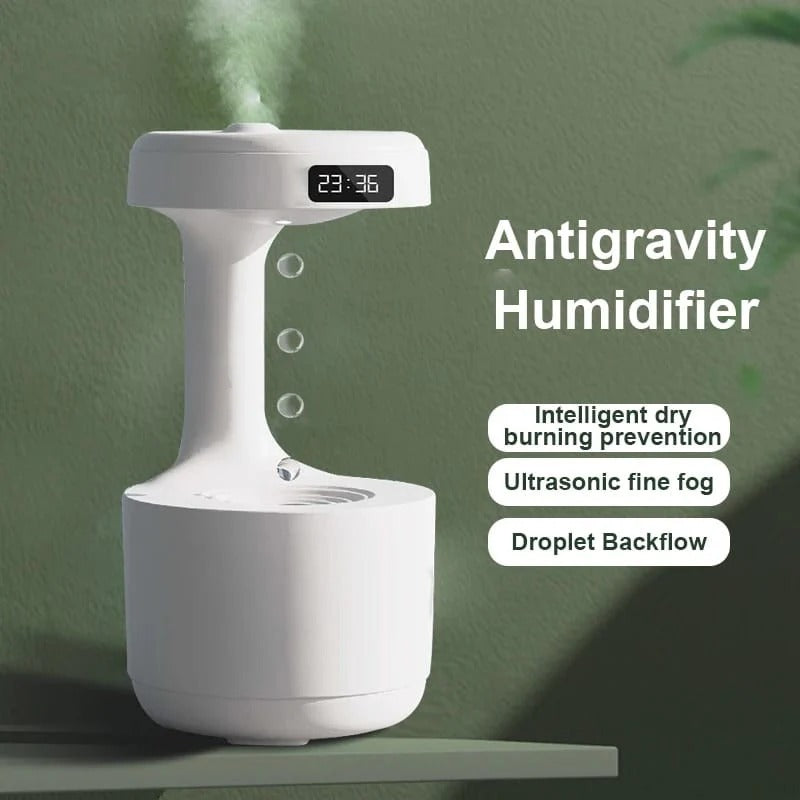 Moonval Anti-Gravity Water Droplet Humidifier, USB Ultrasonic Cool Mist Air Humidifier with LED Light