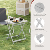 Moonval Folding Camping Side Table, Portable Aluminum Outdoor Picnic Table with Carry Handle