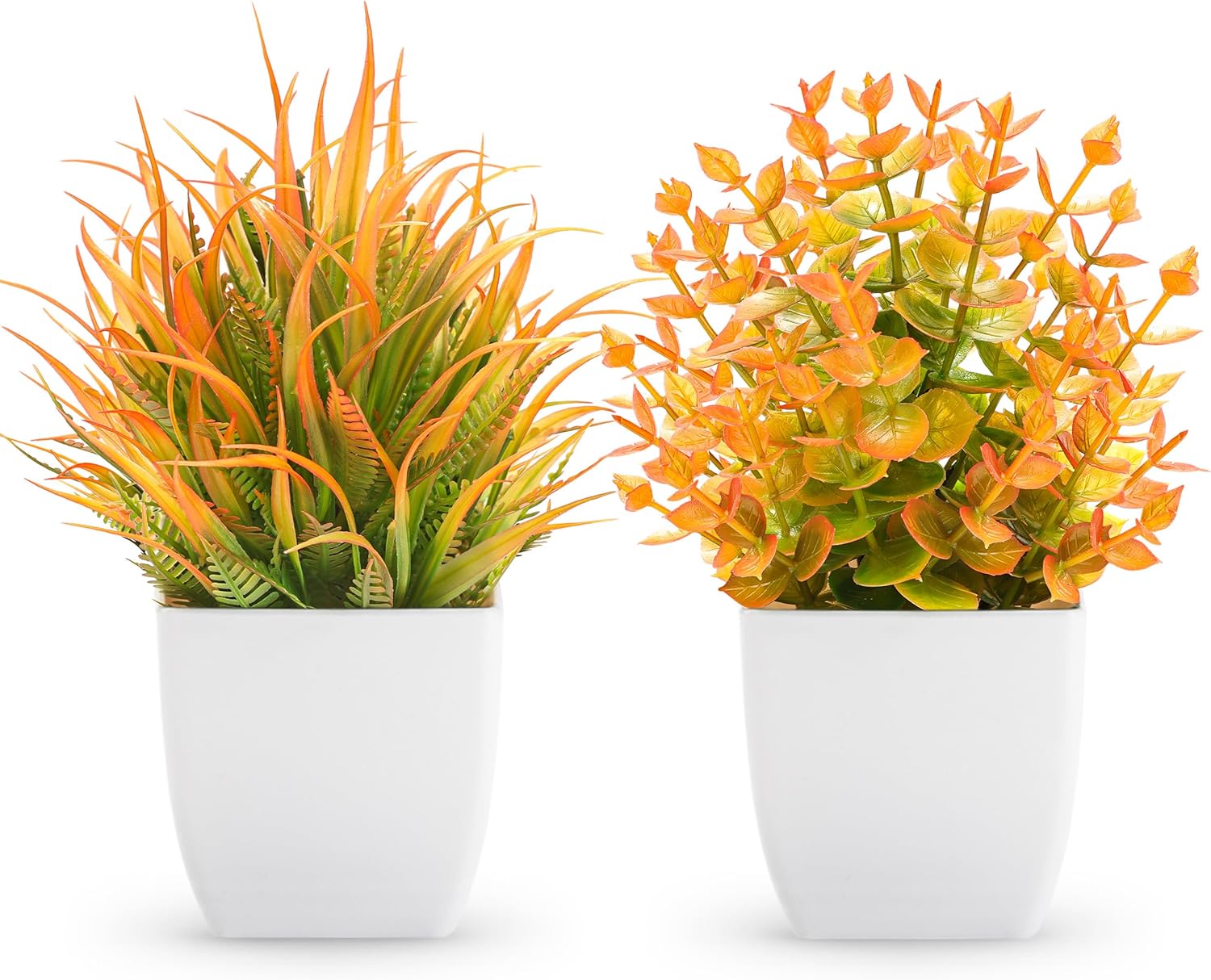Der Rose 2 Packs Small Fake Plants Mini Artificial Potted Plants for Table Desk Home Bathroom Office Decor Indoor