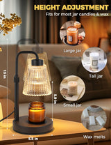 Moonval Candle Warmer Lamp, Dimmable Wax Melt Warmer with Timer & 2 Bulbs for Jar Candles