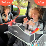 Moonval Kids Travel Tray, Car Seat Activity Lap Desk with Storage Pockets, Activity Sheets & Pens