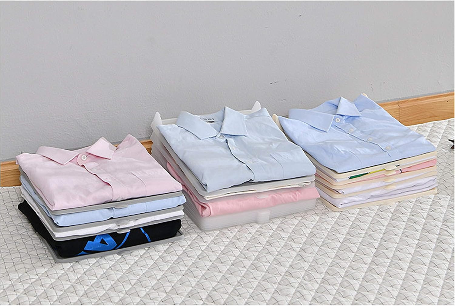 Moonval T-Shirt Organizer Set, 10-Pack Stackable Clothes Folding Boards for Closet Storage