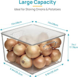 Moonval Clear Storage Bins, Stackable Containers with Lids & Handles for Pantry & Freezer