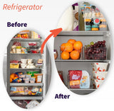 Moonval Pantry Storage Bins, Clear Organizers with Removable Dividers for Kitchen & Refrigerator