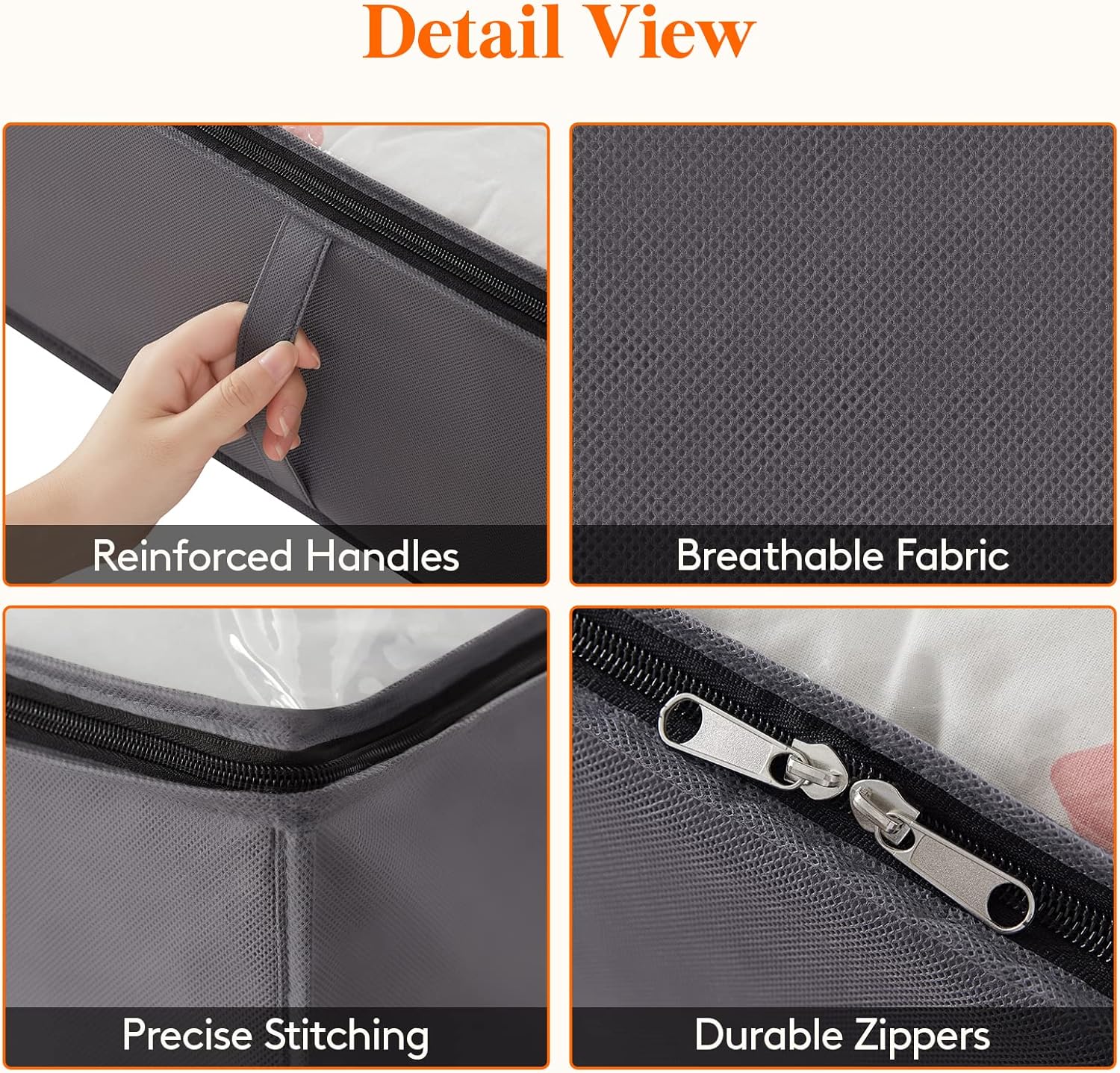Moonval Under Bed Storage Bags, Foldable Organizers with Reinforced Handles for Bedding & Clothes