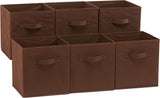 Moonval Fabric Storage Cubes, 6-Pack Collapsible Organizer Bins with Handles for Closet & Shelves