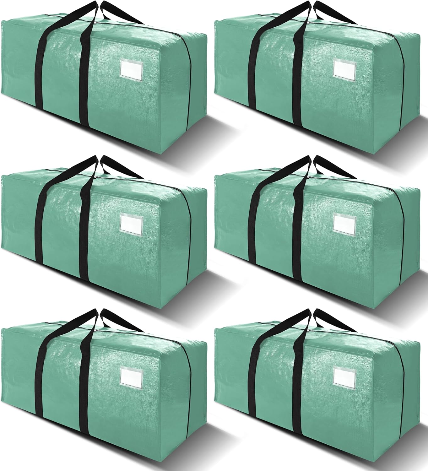 Moonval Moving Bags, 6-Pack Extra Large Heavy-Duty Storage Totes with Backpack Straps & Zippers