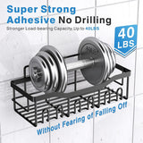 Moonval Adhesive Shower Caddy, 5-Pack Rustproof Stainless Steel Bathroom Organizer Shelves