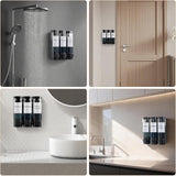 Moonval 3-Chamber Shower Dispenser, No-Drill Wall-Mounted Shampoo & Soap Organizer
