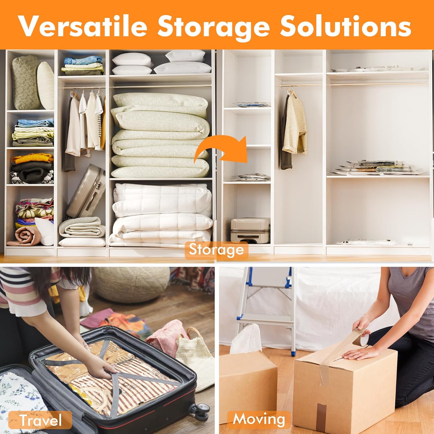Moonval Vacuum Storage Bags, Space Saver Bags with Electric Pump for Clothes & Bedding