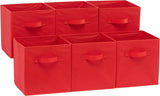 Moonval Fabric Storage Cubes, 6-Pack Collapsible Organizer Bins with Handles for Closet & Shelves