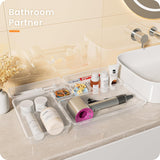 Moonval Clear Drawer Organizer Set, 5-Size Makeup & Desk Organizer Trays for Bathroom, Vanity & Office
