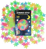 Moonval Glow in the Dark Star Stickers, 200-Piece 3D Stars & Moon Wall Decor for Kids Bedroom