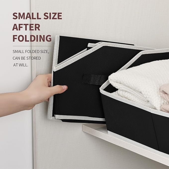 Moonval Trapezoid Closet Shelf Organizers, 3-Pack Large Fabric Storage Bins with Handles