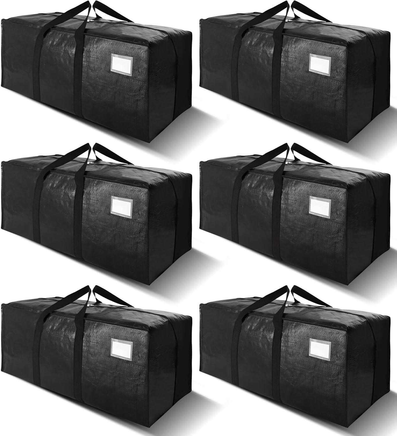 Moonval Moving Bags, 6-Pack Extra Large Heavy-Duty Storage Totes with Backpack Straps & Zippers