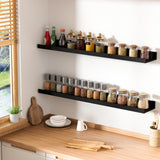 Moonval Floating Wall Shelves, Set of 6 Wood Storage & Display Shelves for Home Decor