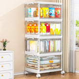 Moonval Clear Storage Bins, 3-Pack Foldable Stackable Containers with Lids & Magnetic Doors