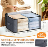 Moonval Closet Storage Bags, 3-Pack 35L Foldable Under Bed Organizers with Handles for Clothing