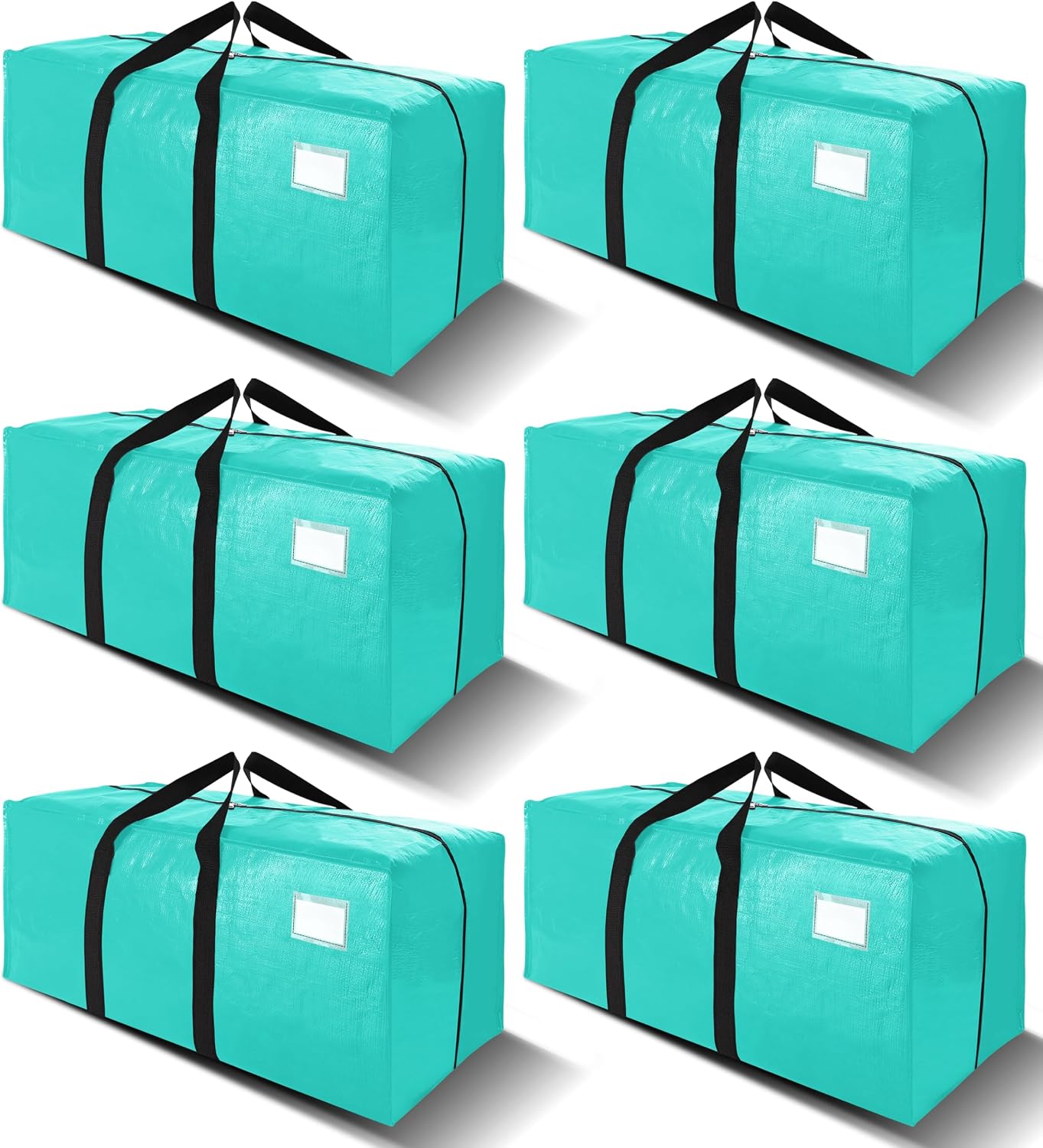 Moonval Moving Bags, 6-Pack Extra Large Heavy-Duty Storage Totes with Backpack Straps & Zippers