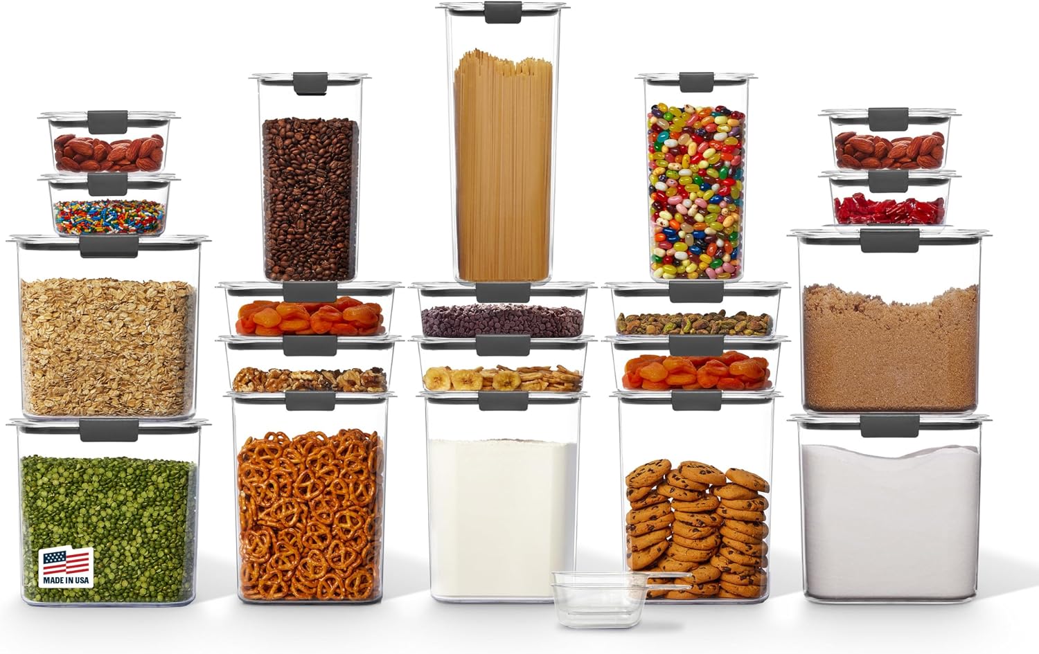 Moonval Food Storage Containers, 8-Piece Airtight BPA-Free Pantry Canister Set, Leakproof & Dishwasher Safe