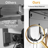 Moonval Wall Shelf with Hooks, 17-Inch Floating Shelf with 5 Metal Hooks for Entryway & Bedroom