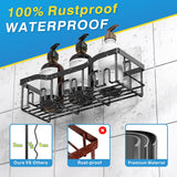 Moonval Adhesive Shower Caddy, 5-Pack Rustproof Stainless Steel Bathroom Organizer Shelves