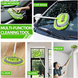 Moonval 2-in-1 Car Wash Brush Mop Kit, Extendable Microfiber Cleaning Mop for Cars & Home