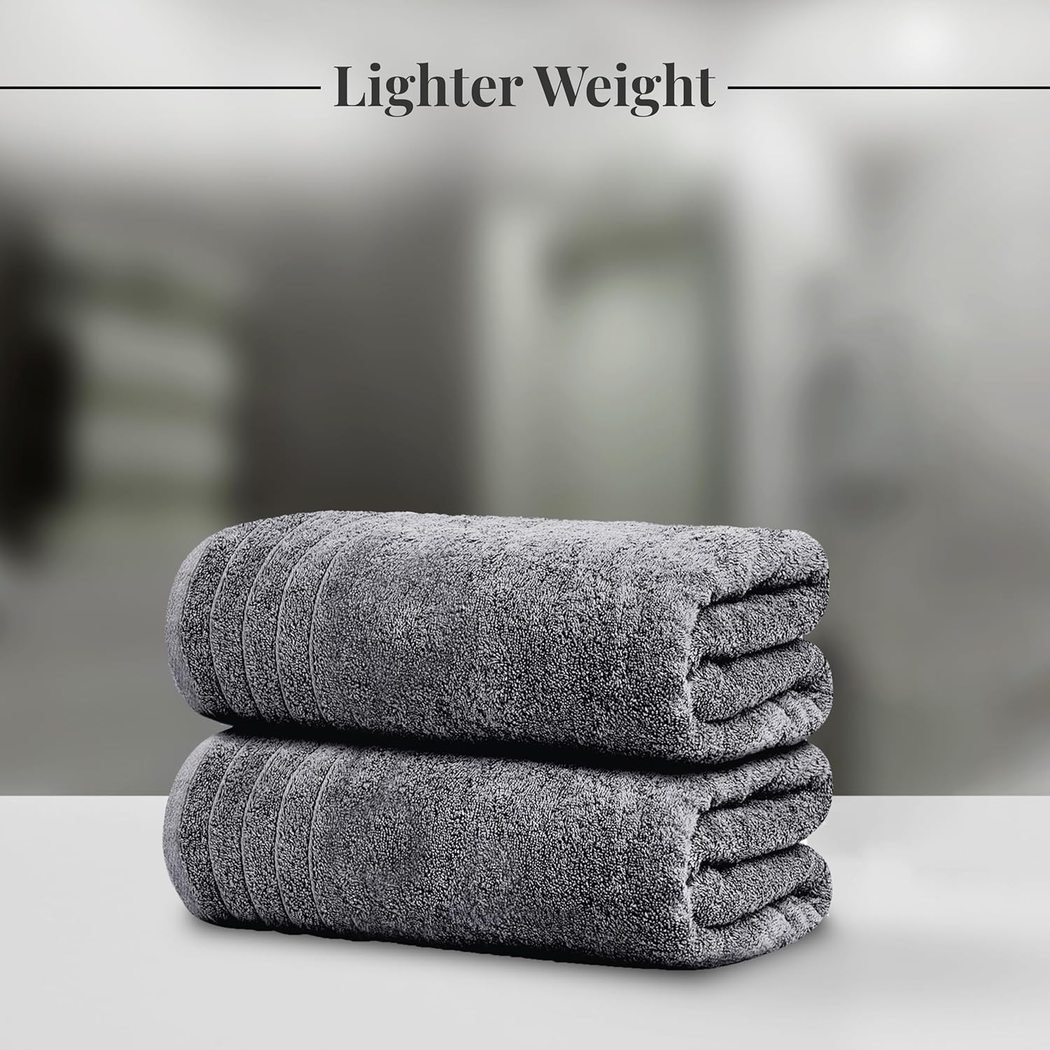 Moonval Cotton Towel Set, 8-Piece Bathroom Towels with 2 Bath, 2 Hand & 4 Washcloths