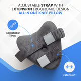 Moonval Memory Foam Knee Pillow, Leg Cushion with Adjustable Strap for Side Sleepers