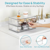 Moonval Clear Storage Drawers, Stackable Acrylic Organizers for Makeup & Bathroom