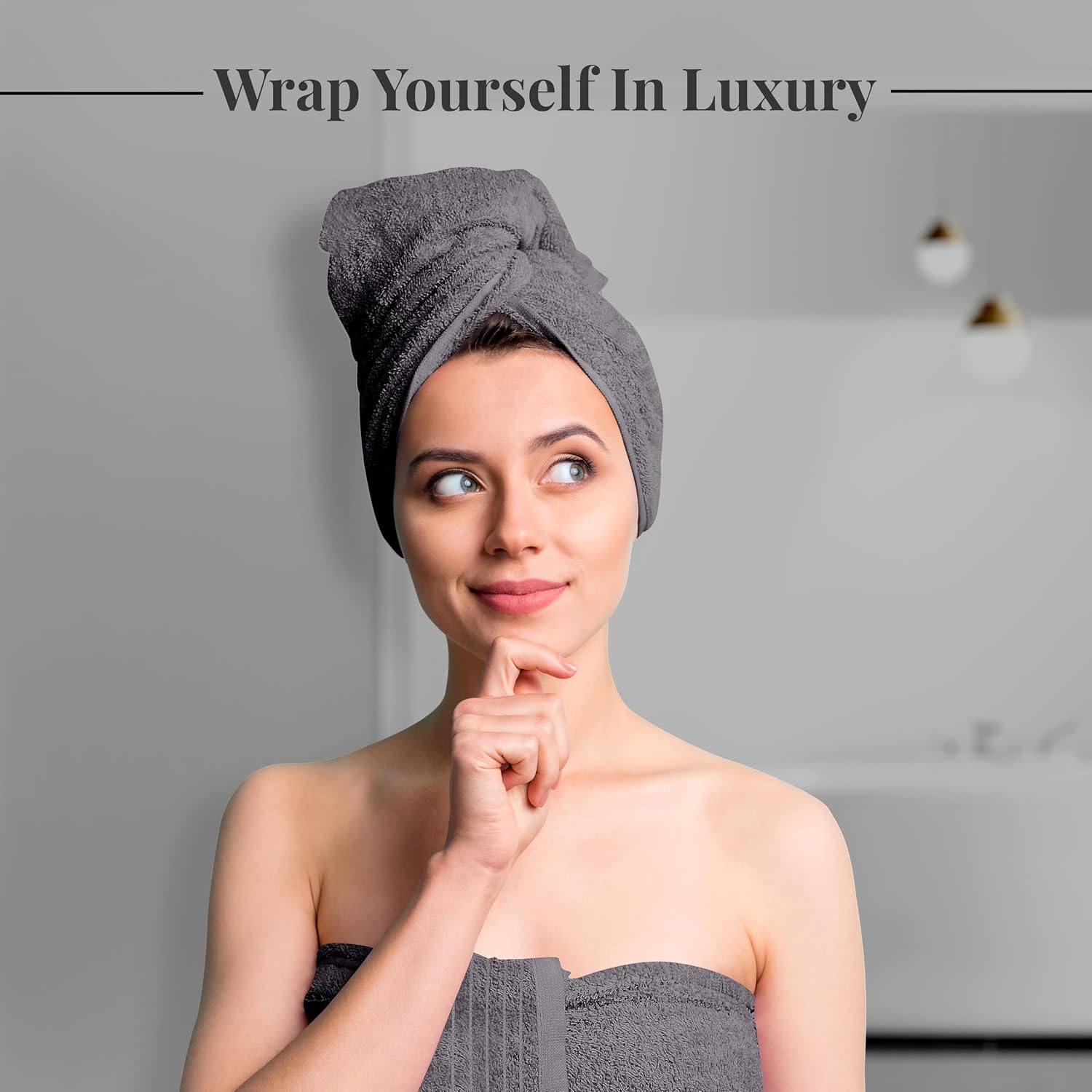 Moonval Cotton Towel Set, 8-Piece Bathroom Towels with 2 Bath, 2 Hand & 4 Washcloths