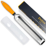 Moonval Lemon Zester & Cheese Grater, Stainless Steel Grater for Citrus, Cheese, Garlic & Vegetables