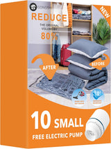 Moonval Vacuum Storage Bags, Space Saver Bags with Electric Pump for Clothes & Bedding