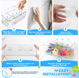 Moonval Bath Toy Organizer, Quick-Dry Mesh Storage Bins with 3 Compartments for Baby & Kids Toys