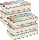 Moonval Under Bed Storage Bags, Foldable Organizers with Clear Window & Reinforced Handles