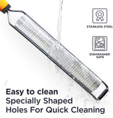 Moonval Lemon Zester & Cheese Grater, Stainless Steel Grater for Citrus, Cheese, Garlic & Vegetables