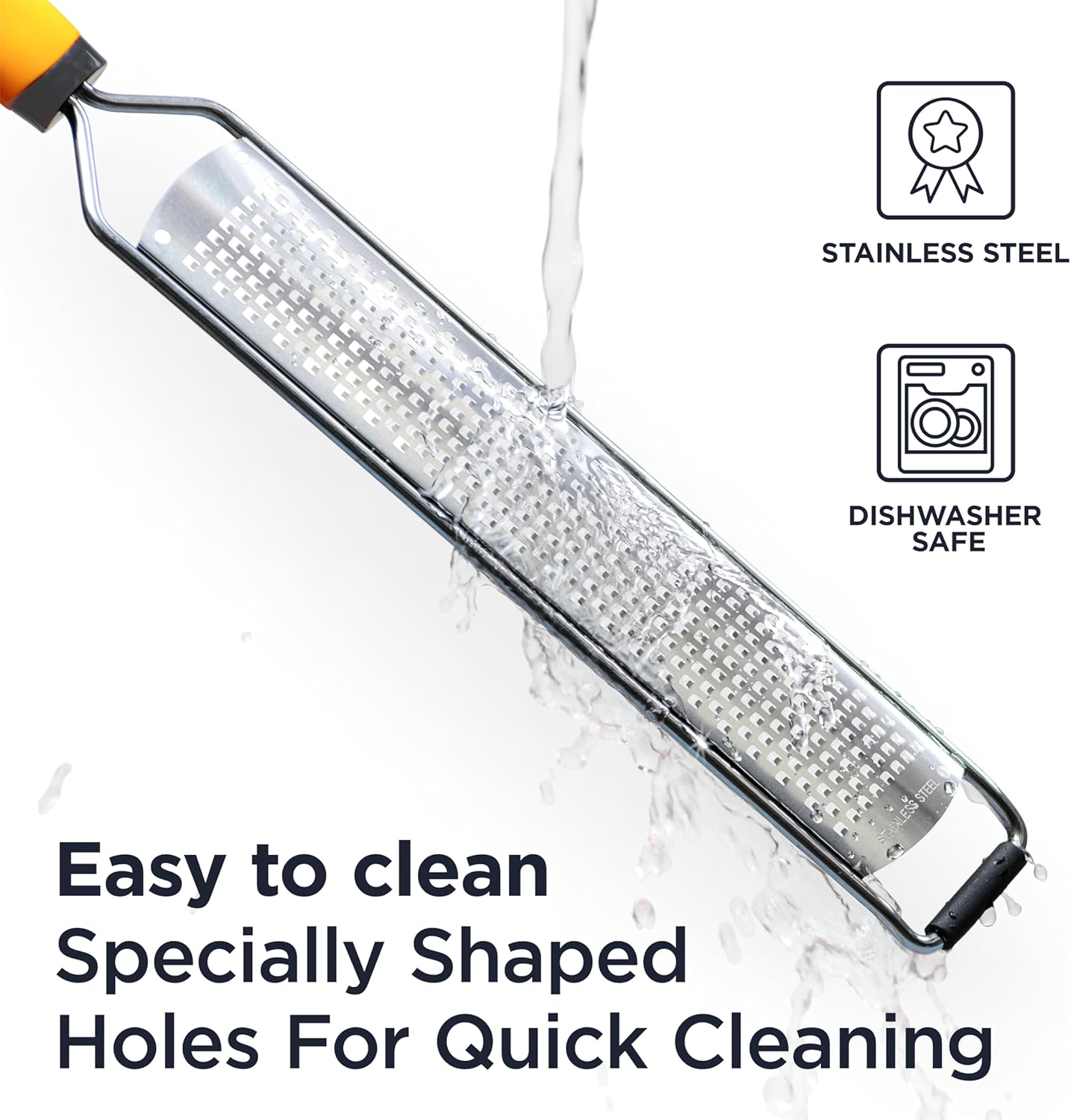 Moonval Lemon Zester & Cheese Grater, Stainless Steel Grater for Citrus, Cheese, Garlic & Vegetables