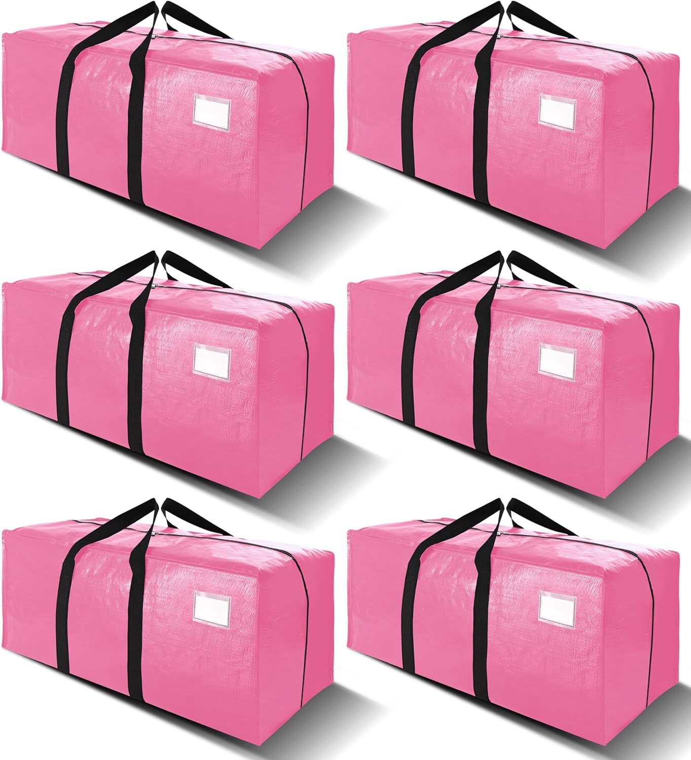 Moonval Moving Bags, 6-Pack Extra Large Heavy-Duty Storage Totes with Backpack Straps & Zippers