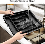 Moonval Expandable Silverware Organizer, Adjustable BPA-Free Cutlery & Utensil Drawer Organizer