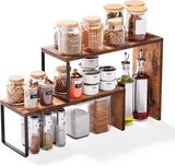 Moonval Countertop Organizer, Stackable Corner Spice Rack Shelf for Kitchen, Pantry & Coffee Station