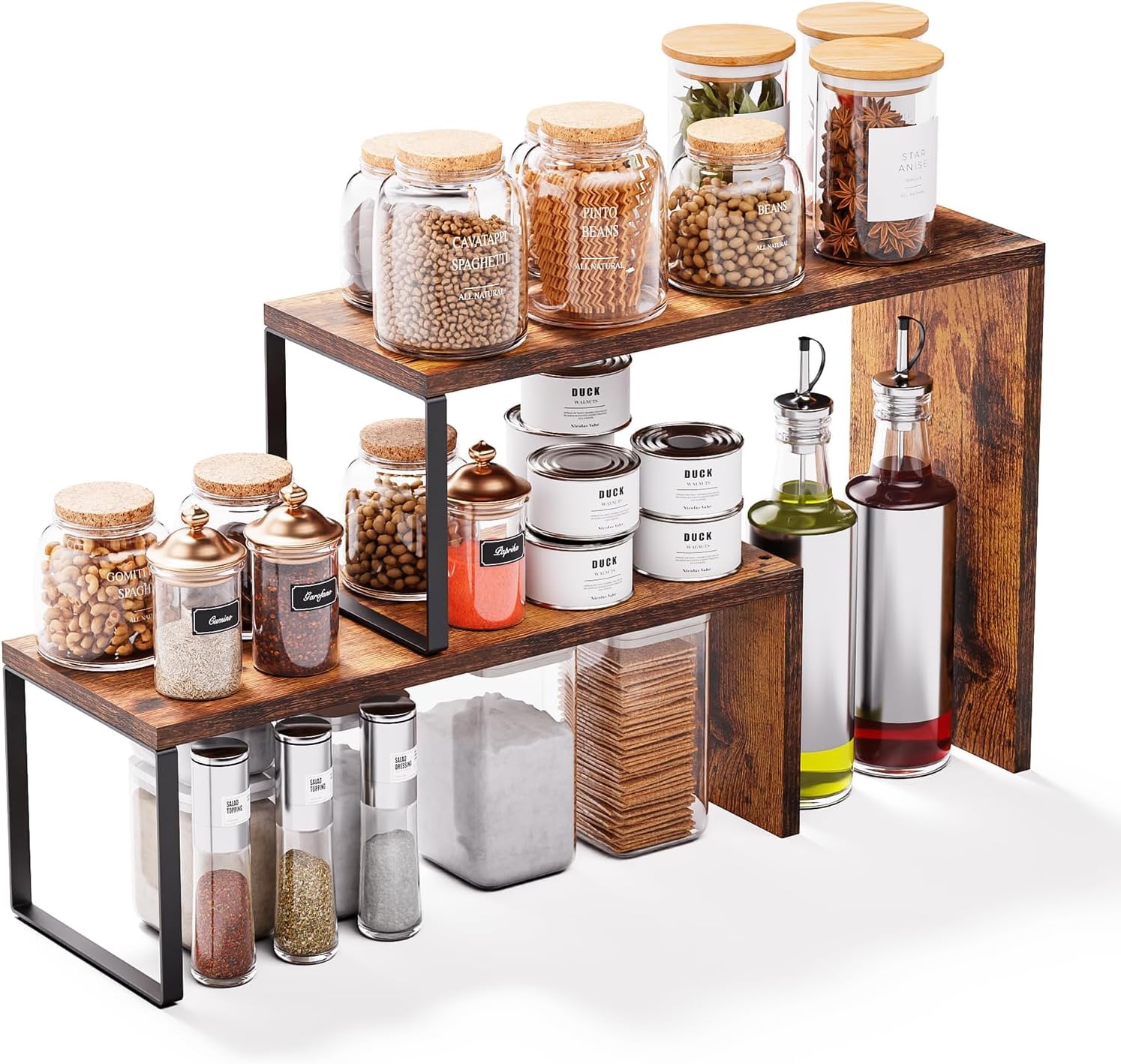 Moonval Countertop Organizer, Stackable Corner Spice Rack Shelf for Kitchen, Pantry & Coffee Station