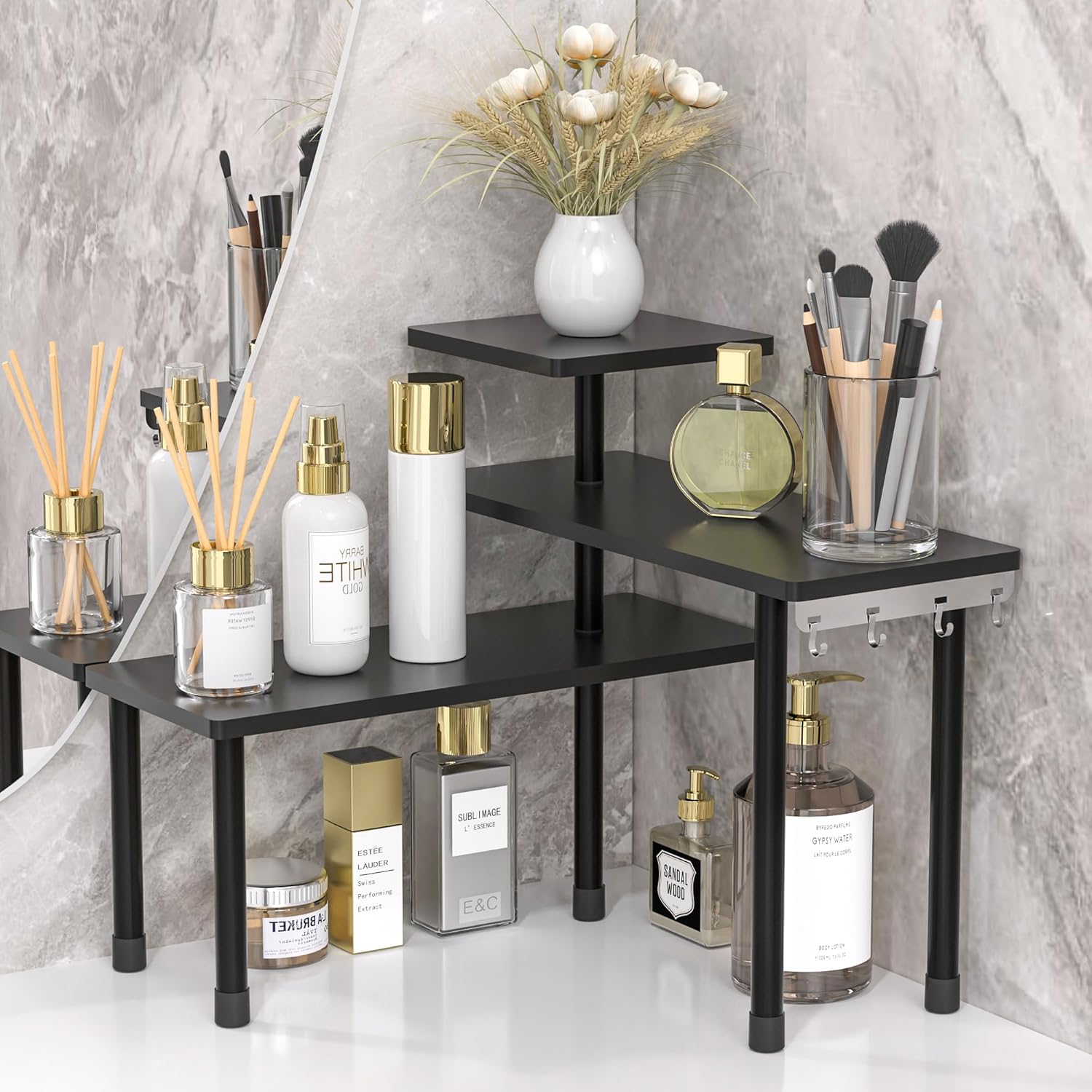 Moonval Countertop Organizer,  Corner Shelf for Kitchen, Bathroom, Coffee Station & Vanity